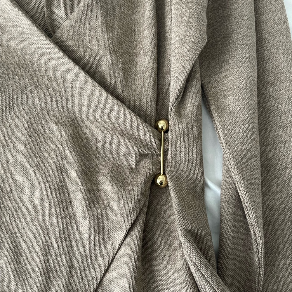 Zara Elegant Brown Wrap Sweater size large - Picture 2 of 5